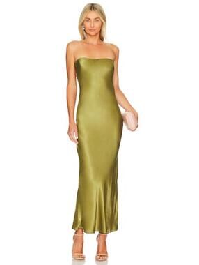 SNDYS x REVOLVE Angel Strapless Midi Dress in Olive